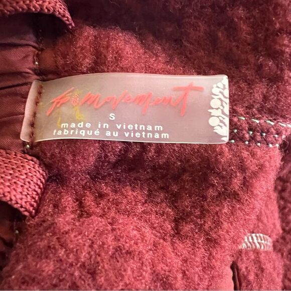 NWT Free People Sweatpants Fuzzy Burgundy Oversized Size S - Picture 9 of 9